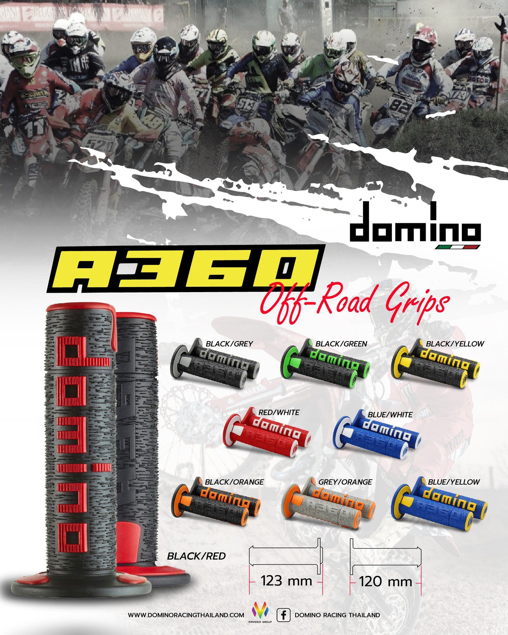 ปลอกแฮนด์ OFF-ROAD GRIPS (A360) ปลายปิด